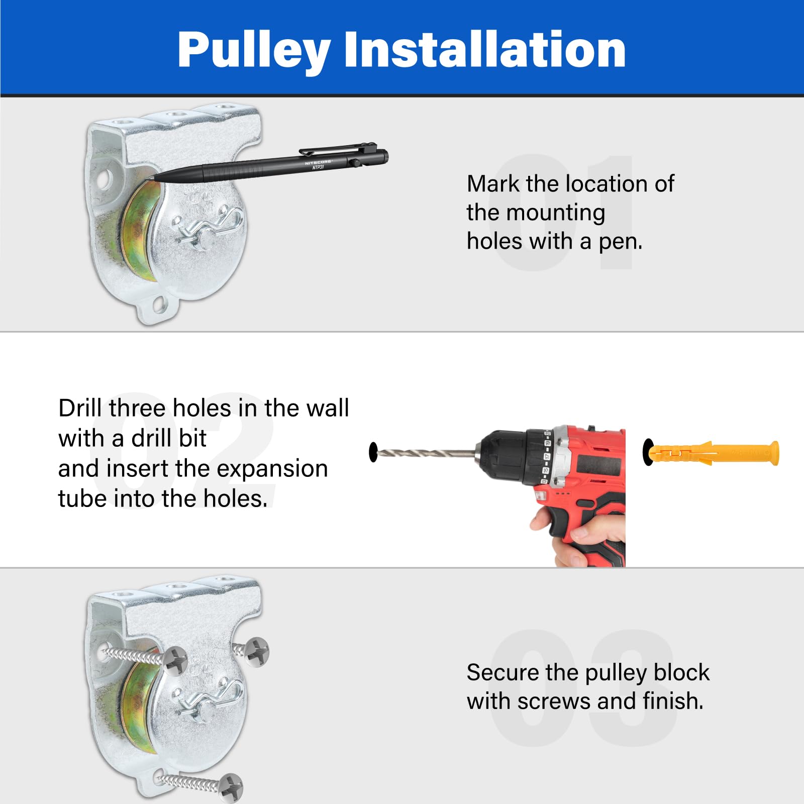 Ceiling Pulleys - 6 Pack Zinc-Plated -5 Ceiling Pulleys - 6 Pack Zinc-Plated -5