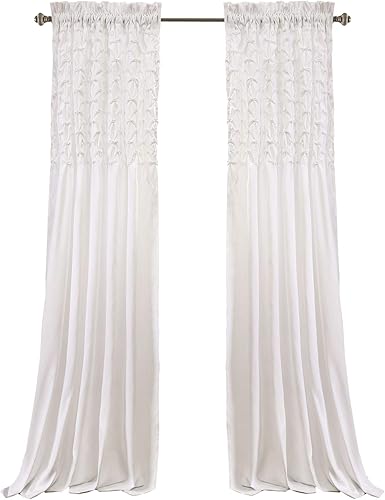 Miniatura 6 de Lush Decor Bayview - Cortinas semitransparentes con textura pintuck para sala, comedor, dormitorio (par), 54 pulgadas de ancho x 84 pulgadas de