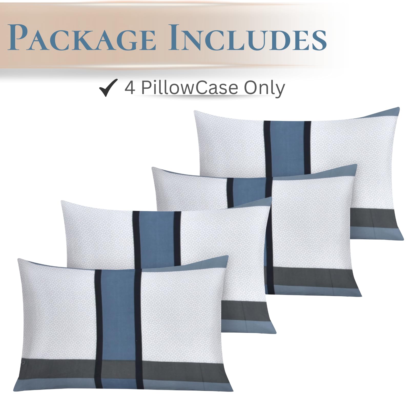 EverSoft Bedding Pack of 4 Pillowcases 50x75cm Soft Pillow Cases, Wrinkle Free Easy Care Pillow Covers - Image 2