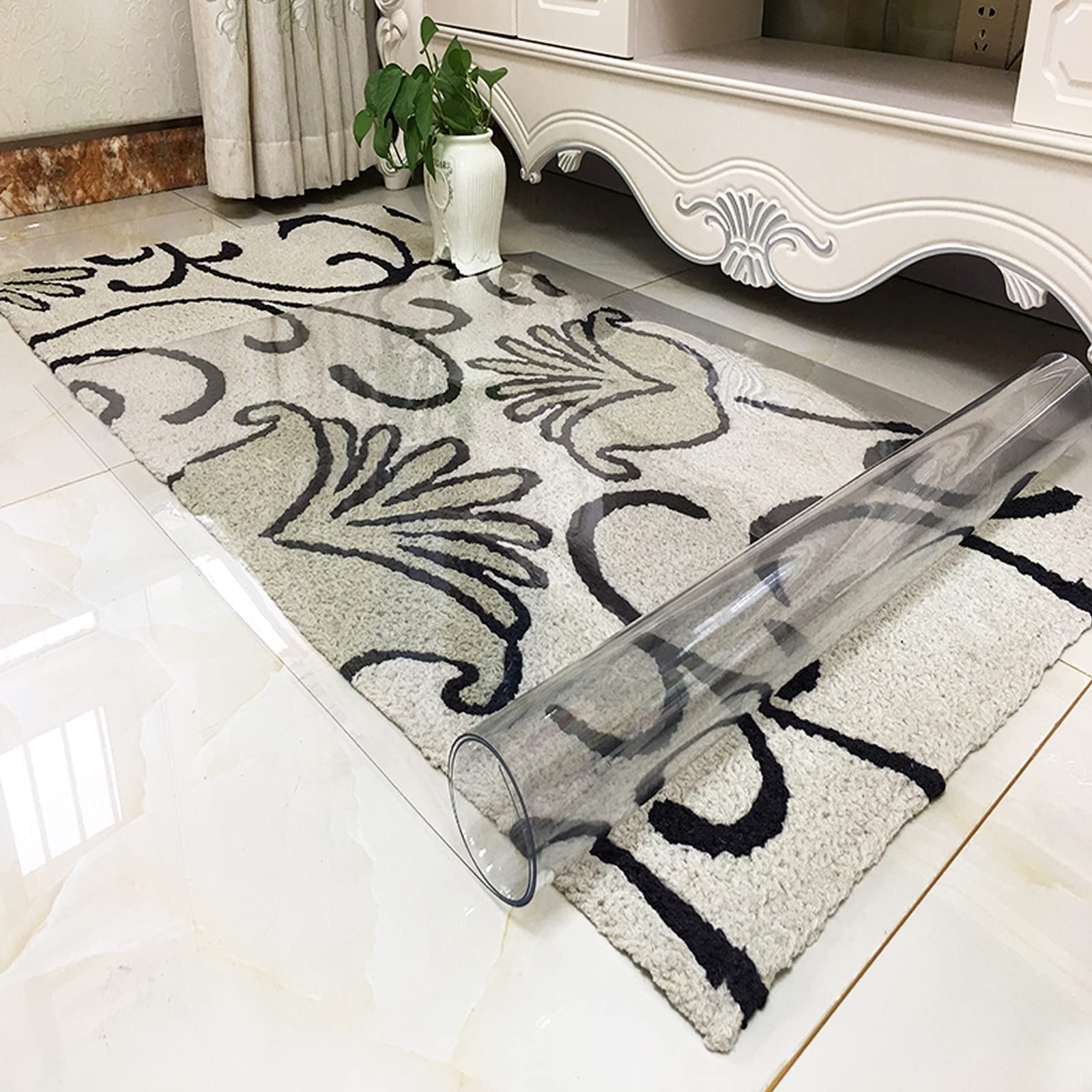 STARMS Tapis de Chaise de Bureau Pour Sol En Bois Dur, Tapis de Sol En Pvc Transparent, Antidérapant, Housse de Protection de Sol Pour Bureau À Domicile, Tapis de Chaise D'Ordinateur Pour Tapis de Sol