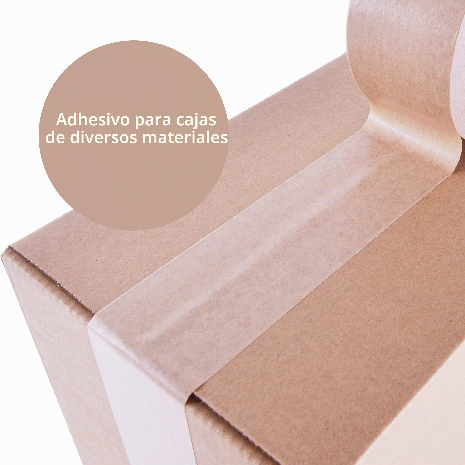 ADHES Cinta de embalaje de papel kraft Cinta adhesiva para paquetes y cajas reciclable ecológico marrón 50mm x 40m