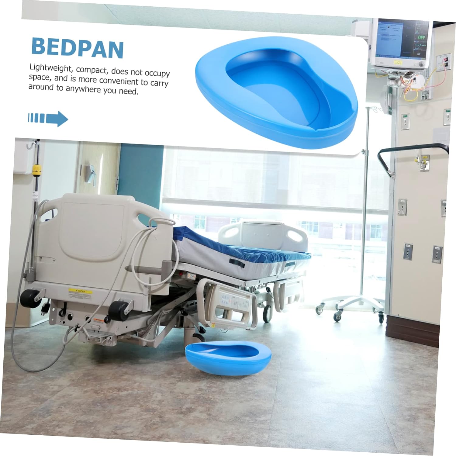 Elderly Nursing Bedpan Durable Urinal for Home Care Lightweight and Drop-Resistant for Bedridden Patients and Seniors Easy to Clean and Portable