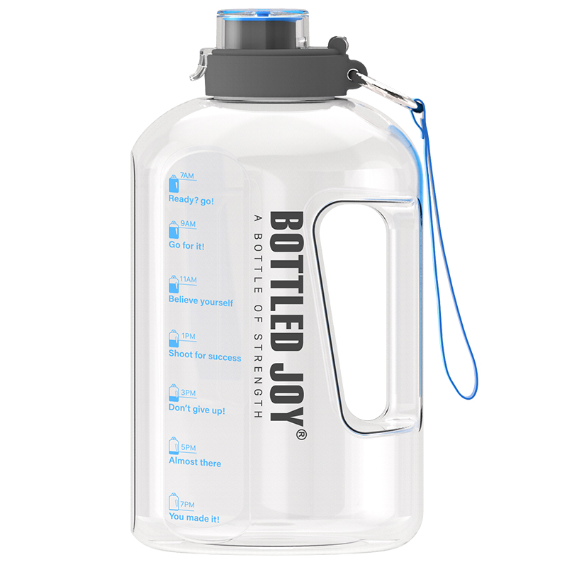 1 Gallon Large Capacity Water Bottle with Time Marker Reusable Motivational Leak-proof big Bottle with Flip-top lid and Handle Strap,BPA Free Sports Water Jug for Fitness,Sports Cycling,Camping