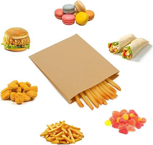 Miniatura 4 de Paquete de 200 bolsas de papel kraft para sándwiches y galletas, a prueba de grasa, bolsas de repostería forradas con cera para aperitivos,