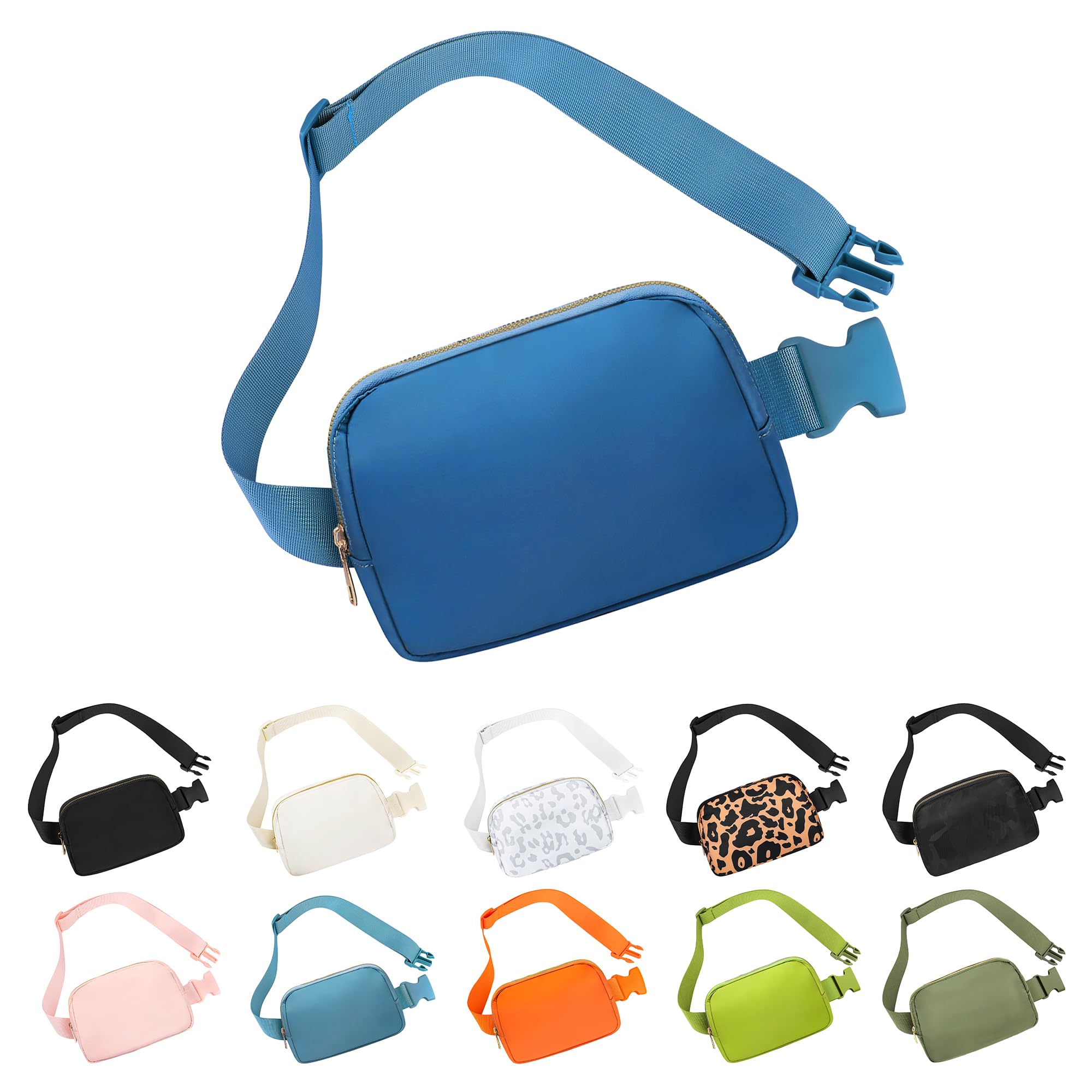 FrenouWaist Belt Bag Fashion Fanny Women and Men Gift Waist Pack With Adjustable Strap For Travel Running Hiking Walking Blue