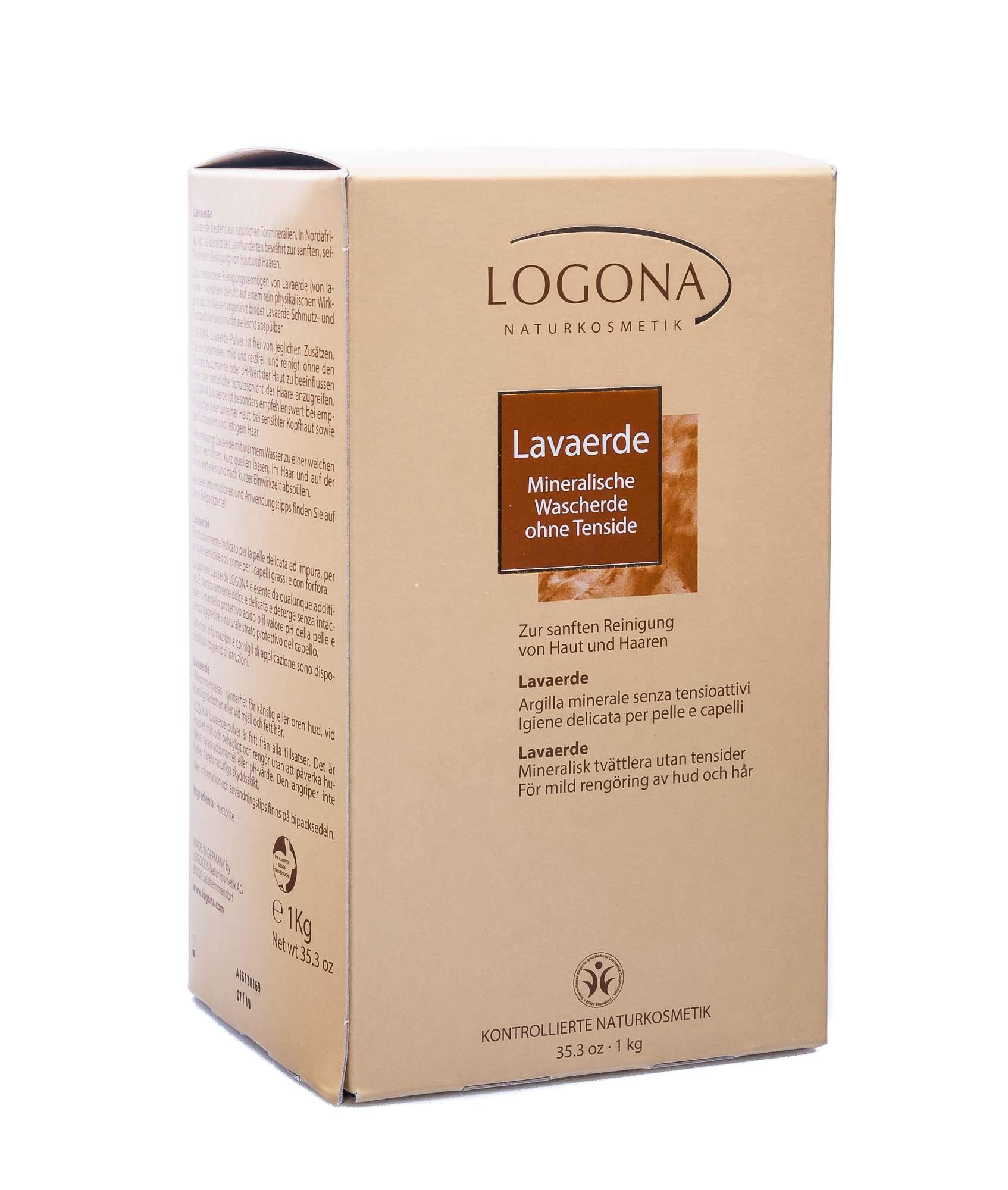 LOGONA Naturkosmetik Lavaerde Pulver, reinigende Tonerde für Haar & Körper...