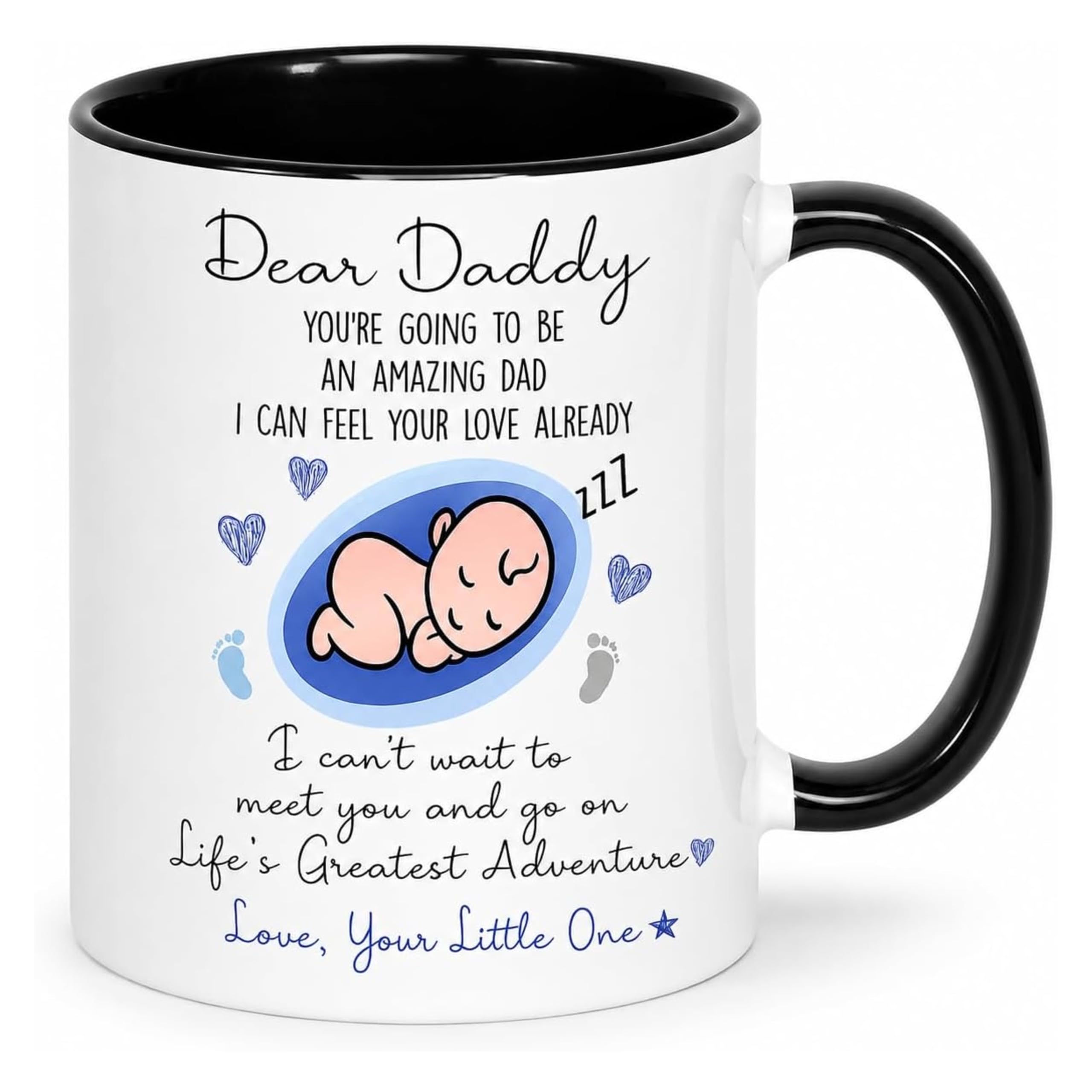 HilihoHaven Dear Daddy Mug from Bump, Black, 11oz White Ceramic