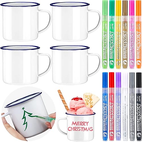 Juego de tazas pintadas de 16 piezas de graduación, tazas de café personalizadas, puedes decorar café, kit de decoración de graduación, tu propia