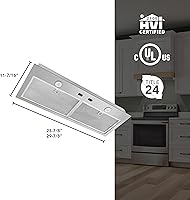 Vista 5 de Broan - NuTone PM400SS - Armario personalizado integrado de 3 velocidades con iluminación LED y ventilador CFM máximo de 450 CFM, 21 pulgadas, acero