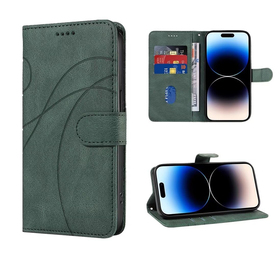 SEAHAI Cover per Xiaomi Redmi Note 14 4G, Ultra Sottile Custodia Premium Pelle Portafoglio Kickstand Slot per Schede [RFID Blocking] TPU Antiurto Flip Cover Libro. Rosso