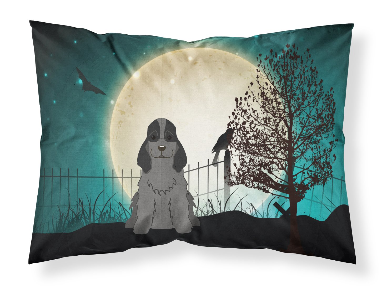 Taie d'oreiller Halloween Cocker Spaniel Noir pour décoration de chambre automnale multicolore