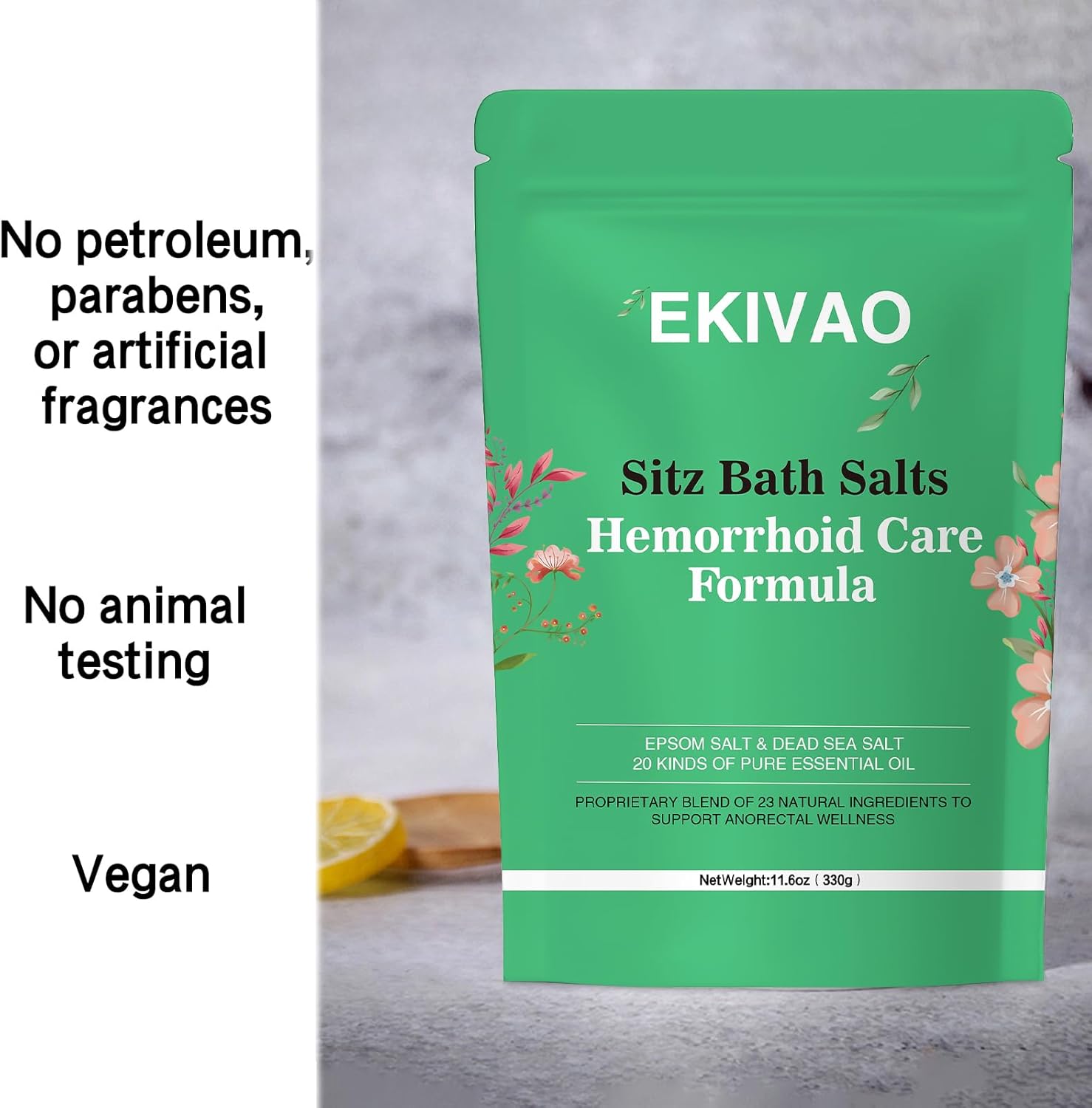 Sitz Bath for Hemorrhoids,Premium Grade 23 Ingredients, Advanced Hemorrhoid Treatment Formula Epsom Salt Dead Sea Salt Essential Oils, Sitz Bath Salts for Hemorrhoids Toilet Seat Bathtug 11.6 oz - Image 4