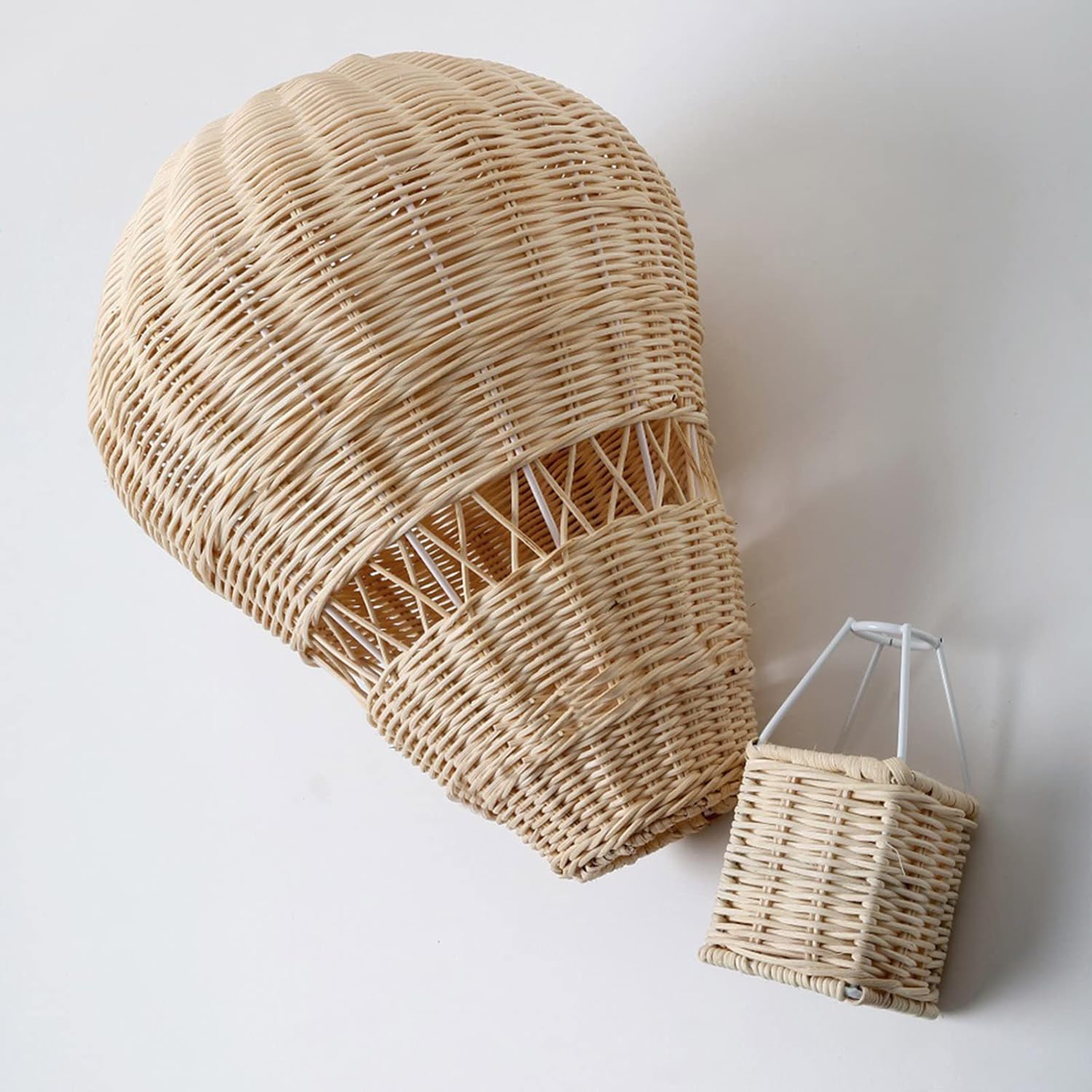 Hand-woven Rattan Hot Air Balloon Nordic Craft Portable Natural Photography Wall Hanging Home Decor For Shops Wall Decor