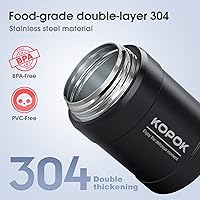 Vista 5 de Recipientes para comida caliente, recipiente de sopa, contenedor aislado para comida caliente, tarro de acero inoxidable al vacío Bento con cuchara