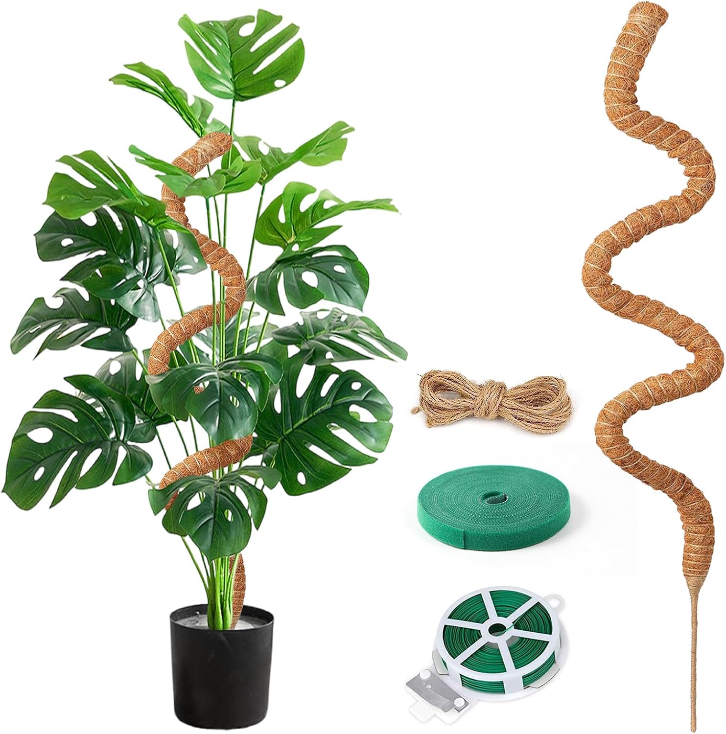 Podpórka wspinaczkowa Monstera 125cm Kij mchowy dla Monstera z akcesoriami Podpórka do roślin pokojowych Wsparcie roślin dla roślin pnących w pomieszczeniach