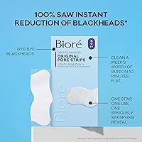 Vista 8 de Bioré Tiras de poro de limpieza originales, de limpieza, tiras de la nariz para la eliminación de cabezales negras, con un poros instantáneos, de 14