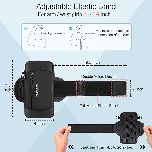 Miniatura 5 de Soporte para teléfono y bolsa cruzada para teléfono para correr, correa para el brazo para teléfono para correr y caminar, bolsa impermeable para