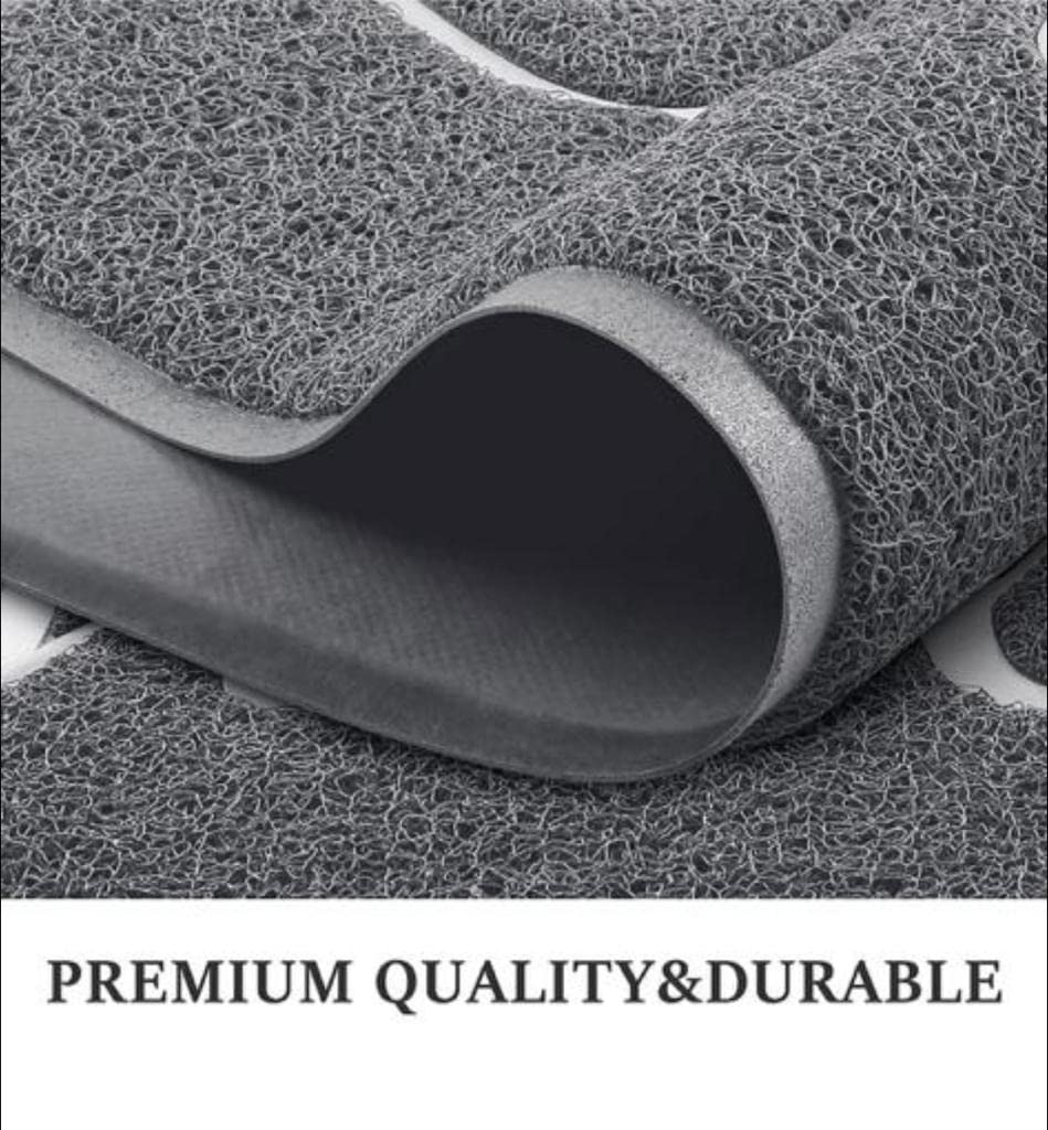 AMRO Beautility Needs Pvc Anti Skid Door Mat Welcome Mat Heavy Duty Waterproof Easy Clean For Entry Floor Mat Dust&Dirt Removal-Must For Home,Office,School,Hotel,Restaurant (Grey) 15X23 In 4