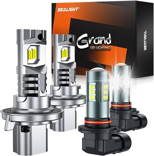 Vista 23 de SEALIGHT Bombillas antiniebla LED amarillas 9145 H10, 13,000 lúmenes, 600% de brillo, 9045 H10, bombillas antiniebla amarillas, 3000 K ámbar