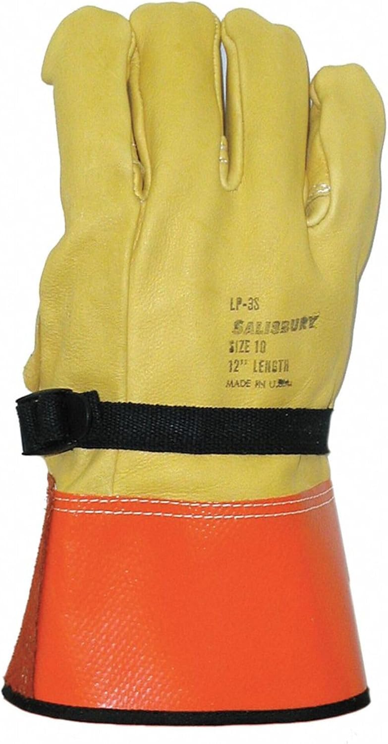 Salisbury Elec. Glove Protector, 10, Yel/Org, PR