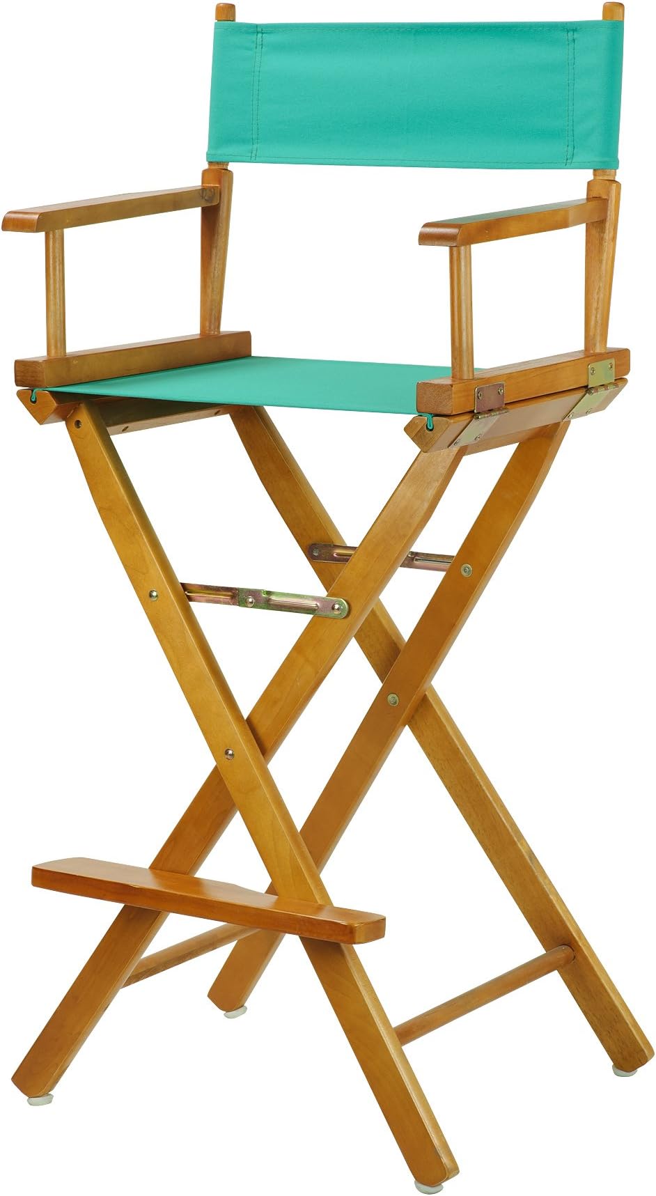 Casual Home 30" Director's Chair Honey Oak Frame-with Teal Canvas, Bar Height