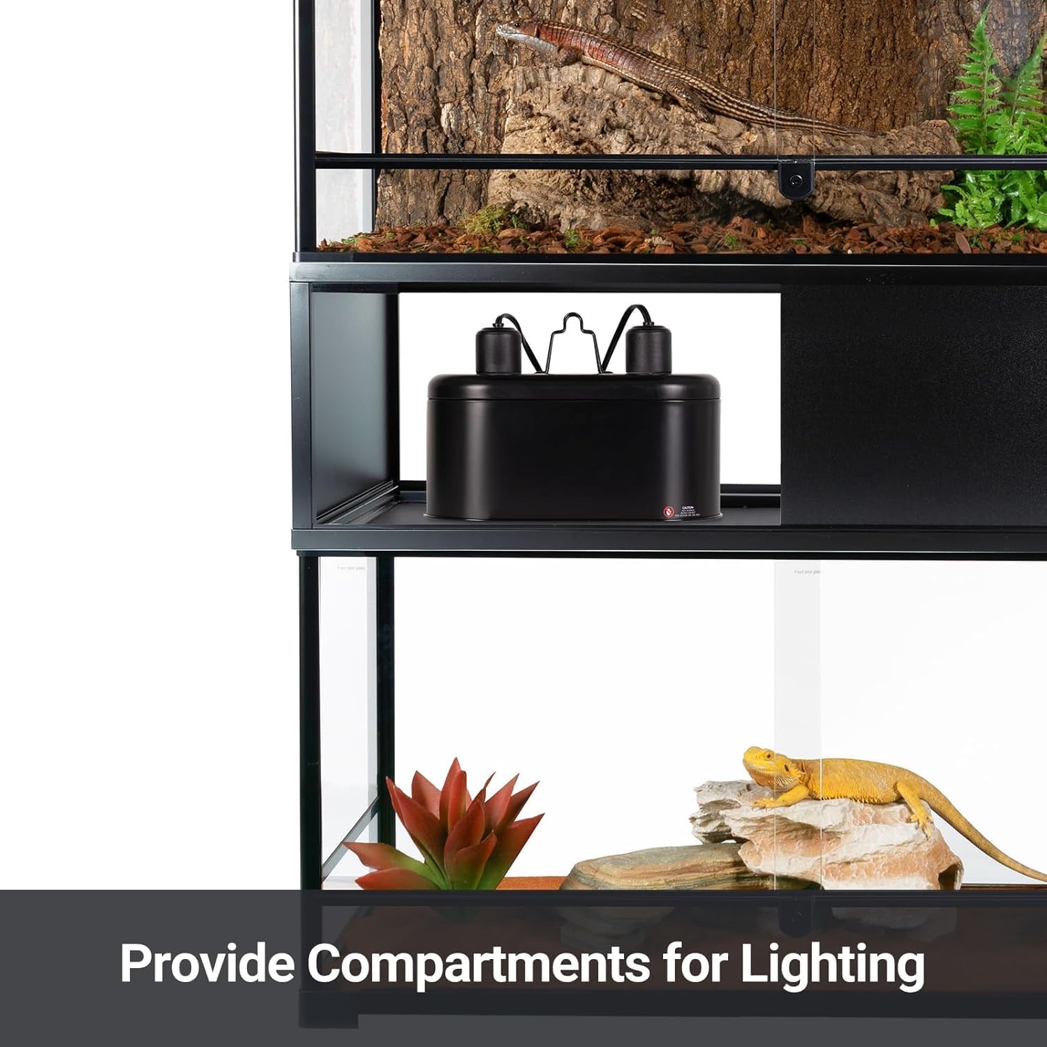 REPTI ZOO Reptiles Terrarium Stackers,36" L x 18" W Space Saving Stacker Kit with 4 x Spacers,Metal Frame Front Opening Tank Accessories,Reptile & Amphibian Enclosure Terrarium Stand