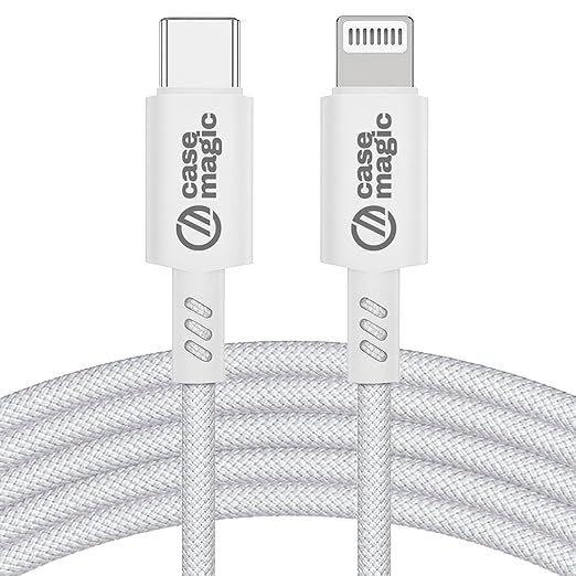 USB-C to Lightning Cable, 27W PD Fast Charging iPhone Charger Cord, Nylon Braided Cable, 480Mbps Data Sync, Compatible With iPhone 14/13/12/11/XS/XR/X/8/SE iPad, Mini, Pro, Max Series(1.2M)