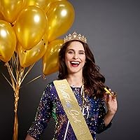 Vista 46 de SuPoo Kit de coronas de cumpleaños, banda y corona de cumpleaños, tiara de cumpleaños verde, corona de diamantes de imitación con peine