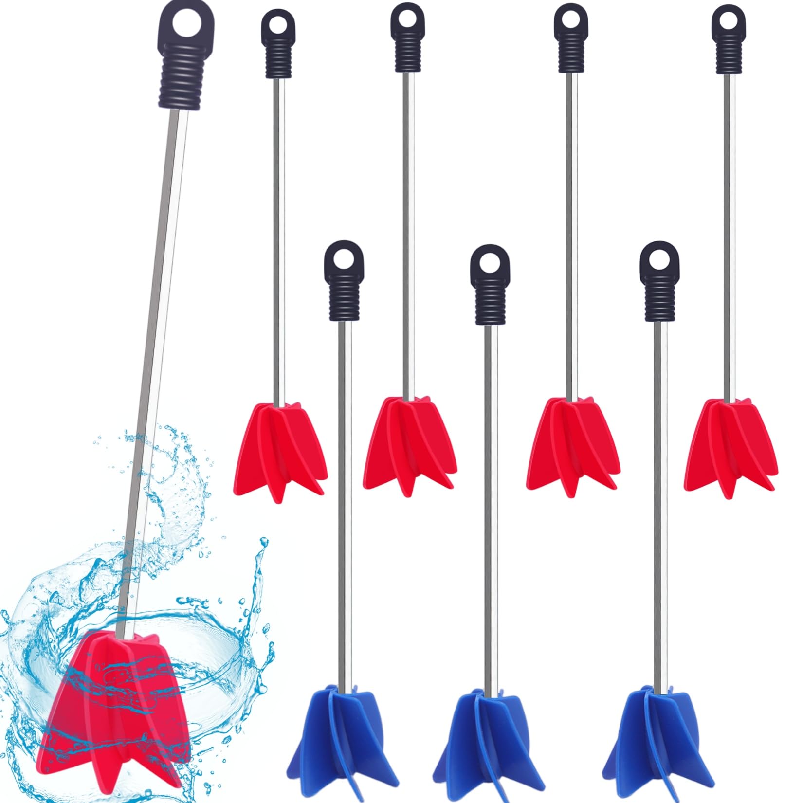 11.8 Inch Paint Stirrer for Drill, Drill Mixer Attachment, Epoxy Mixer, Paint Mixer for Drill, Helix Drill Paint Mixer for Most Drills, Resin Mixer, Mixing Concrete Resin Paint (4)