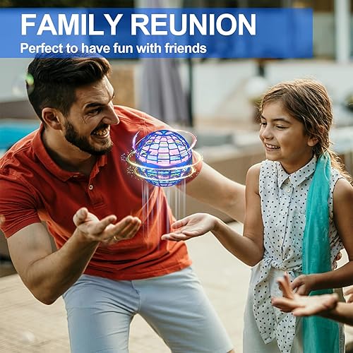 Miniatura 5 de Juguetes de bola voladora 2024 mejorados controlados a mano, luces LED RGB, Boomerang Spinner giratorio de 360°, mini dron OVNI seguro para niños