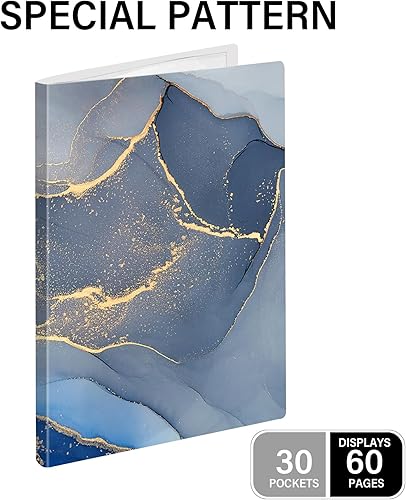 Miniatura 3 de Carpeta con fundas de plástico con fundas de plástico, 30 libros de presentación de bolsillo de 8.5 x 11 pulgadas, 60 páginas, carpeta de cartera