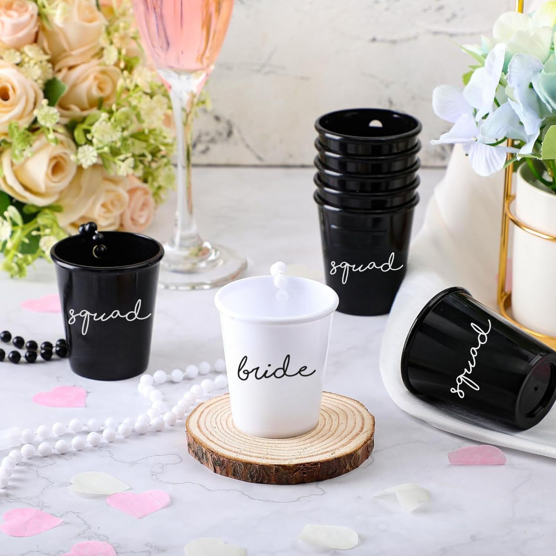 Team Groom Bride Shot Necklace Beaded Shot Glass Necklace – Xo