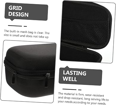 SECFOU Microphone Case Large Capacity Black EVA Storage Box for Mic