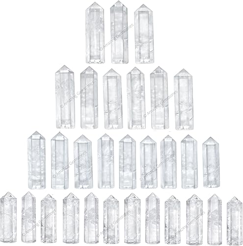 Puntos de cristal de Amazing Gemstone a granel, cristales curativos y piedras - Puntas de varita curativa de un solo extremo de alta calidad,