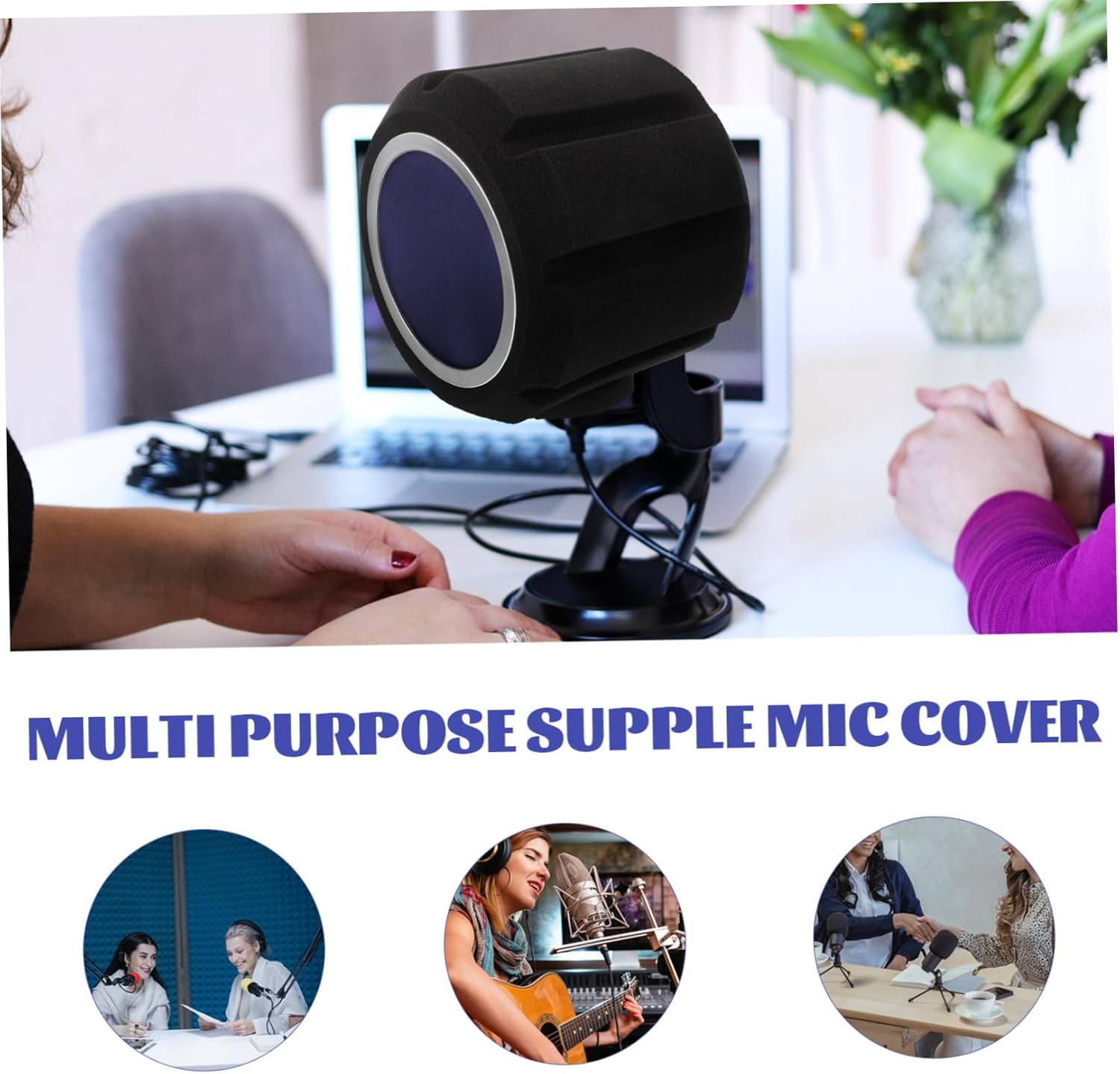Homoyoyo Microphone Sound Filter Shield Noise Reduction Cover for Microphone Portable Isolation Protector Compatible Denoise and Saliva