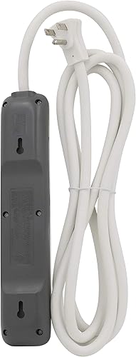 Miniatura 7 de Clear Power 6 Outlet Power Strip 3 ft Power Cord, Low-Profile Flat Plug, 3-Prong Grounded, White, 15 Amp Circuit Breaker, 2 Pack, DC3S-00222P-DC