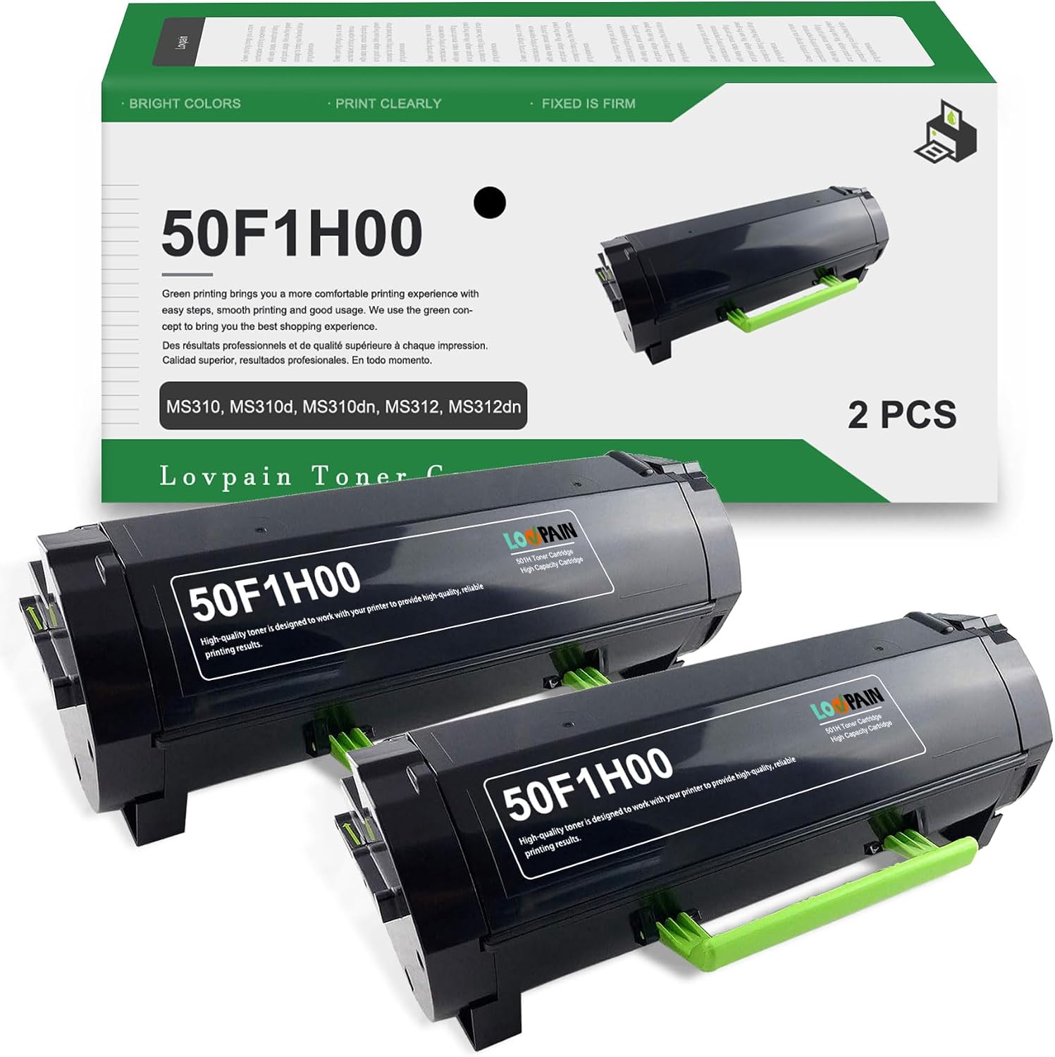 501H (50F1H00) High Yield Black Toner Cartridge Replacement for Lexmark 50F1H0E MS310 MS310dn MS312 MS312dn MS315 MS315dn MS410 MS410dn MS415 MS415dn MS510 MS510dn Printer
