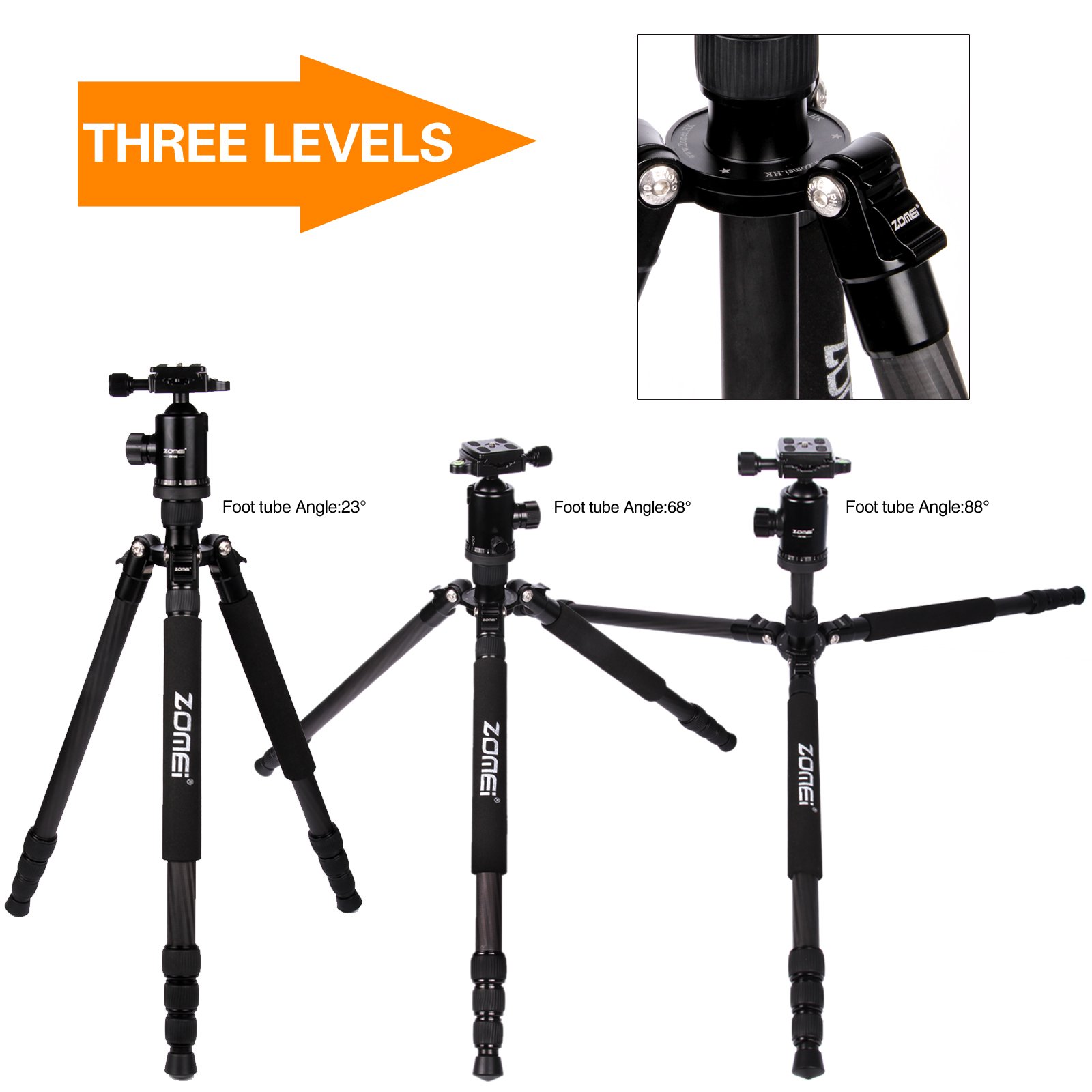 ZOMEI Z818C Support pour Appareil Photo numérique et caméscope pour trépied avec Support en rotule et rotule