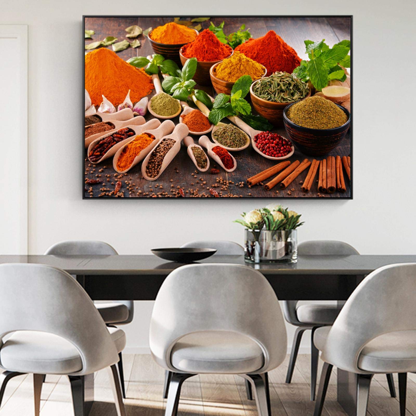 Stampa Su Tela Spezie In Cucchiai – Quadro Moderno Per Cucina 60x90 Cm – Decorazione Murale Artistica, Senza Cornice - 5