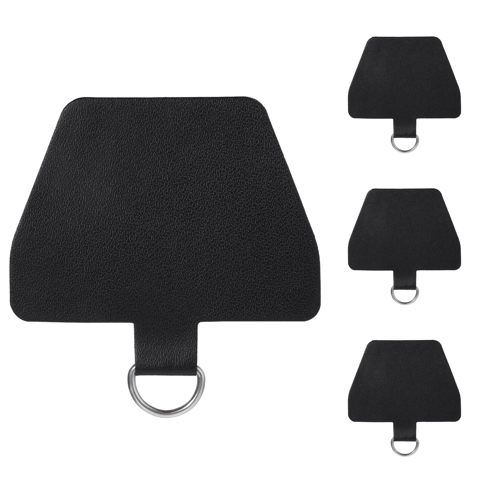 WY LIGHTING LEVEL 4 Pcs Phone Tether Tab Universal Phone Lanyard Patch Cellphone Tether Tab Patches Phone Wrist Strap Replacement Part for Women Men All Phone Cases Lanyard (Black)