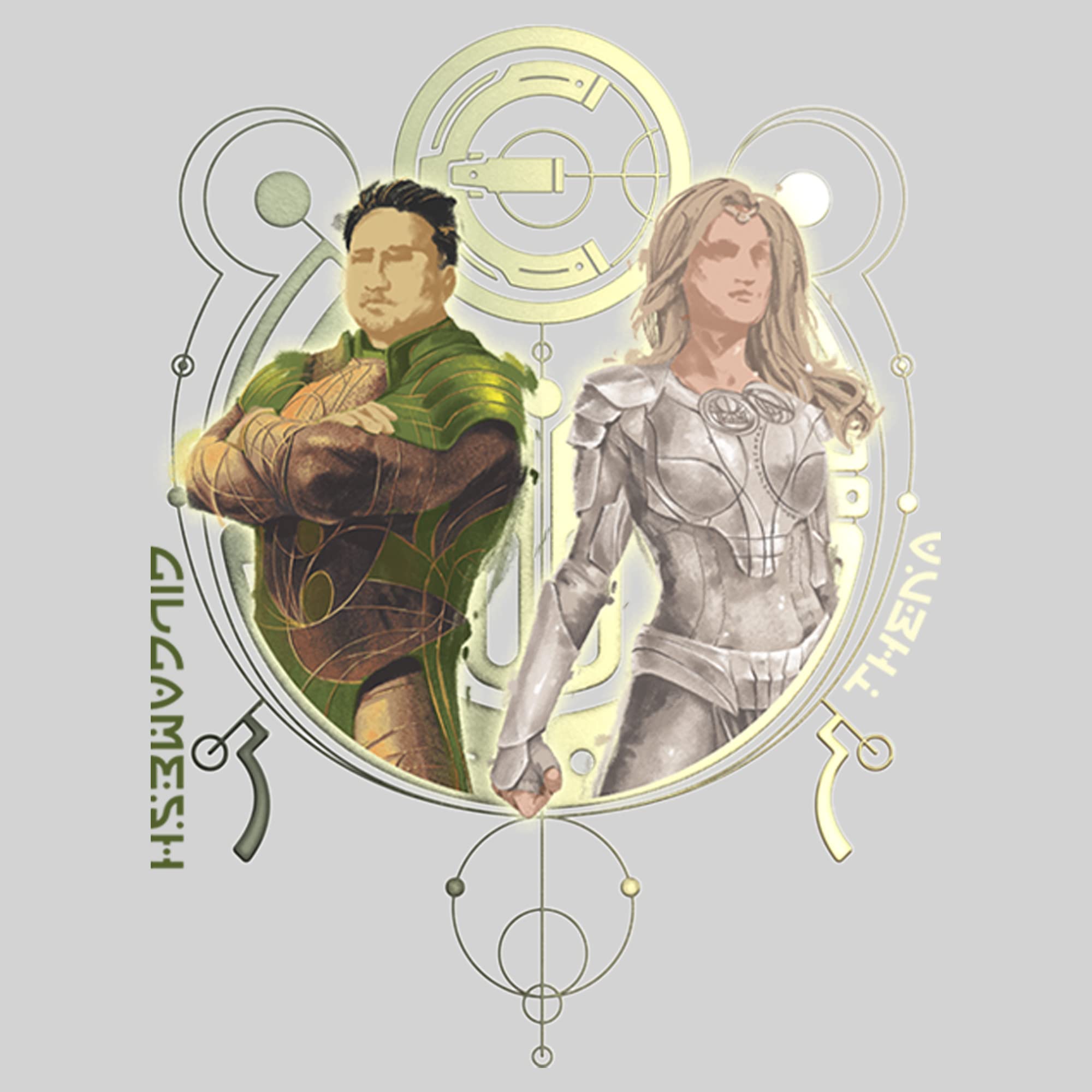 Marvel Girls Eternals Gilgamesh Thena Duo dziewczęca koszulka wrzosowa