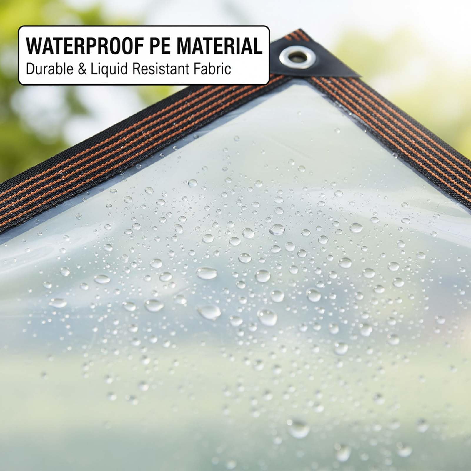 C Wasserdichte Abdeckplane, strapazierfähig, transparent, mit Ösen, ideal für den Außenbereich, schützt vor Wasser, Staub und allen Wetterelementen, perfekt für Unterschlupf und Camping.