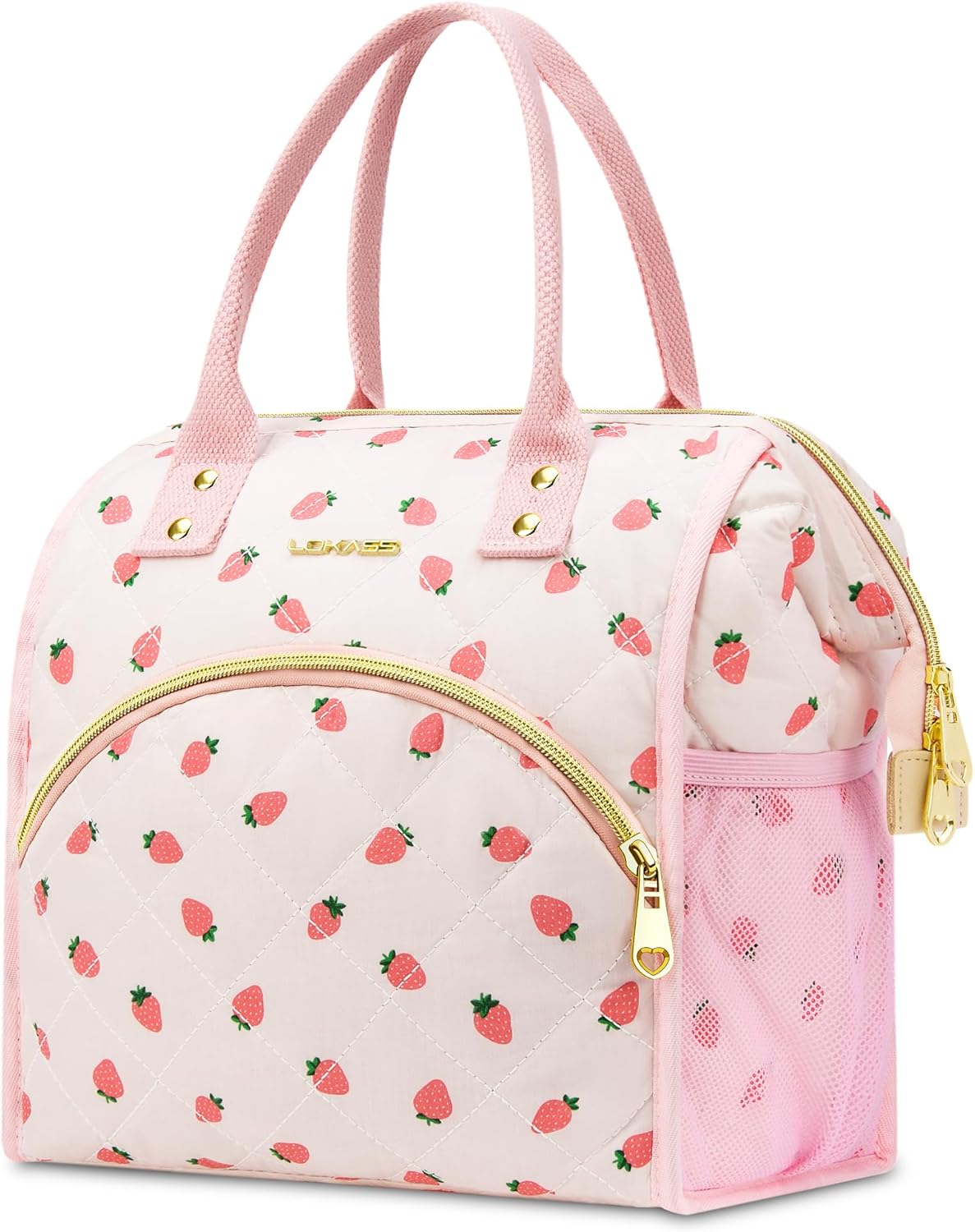 Strawberry Lunch Bag for Women, Cute Insulated Lunch Box with Wide-Open, Reusable Portable Leakproof Cooler Lunch Tote Bags for Work, Picnic, Travel, or Christmas Gifts – Little Strawberry