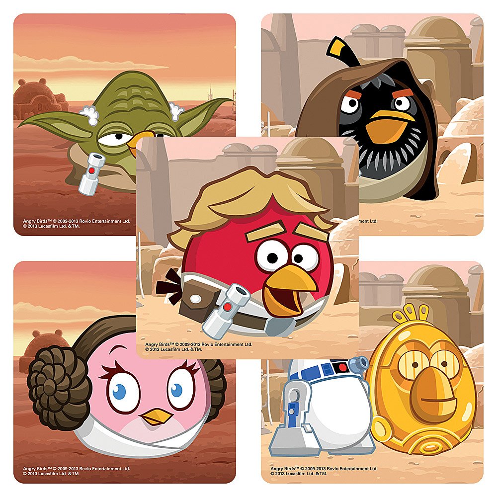 Angry Birds Star Wars Party stickers - 75 per pack