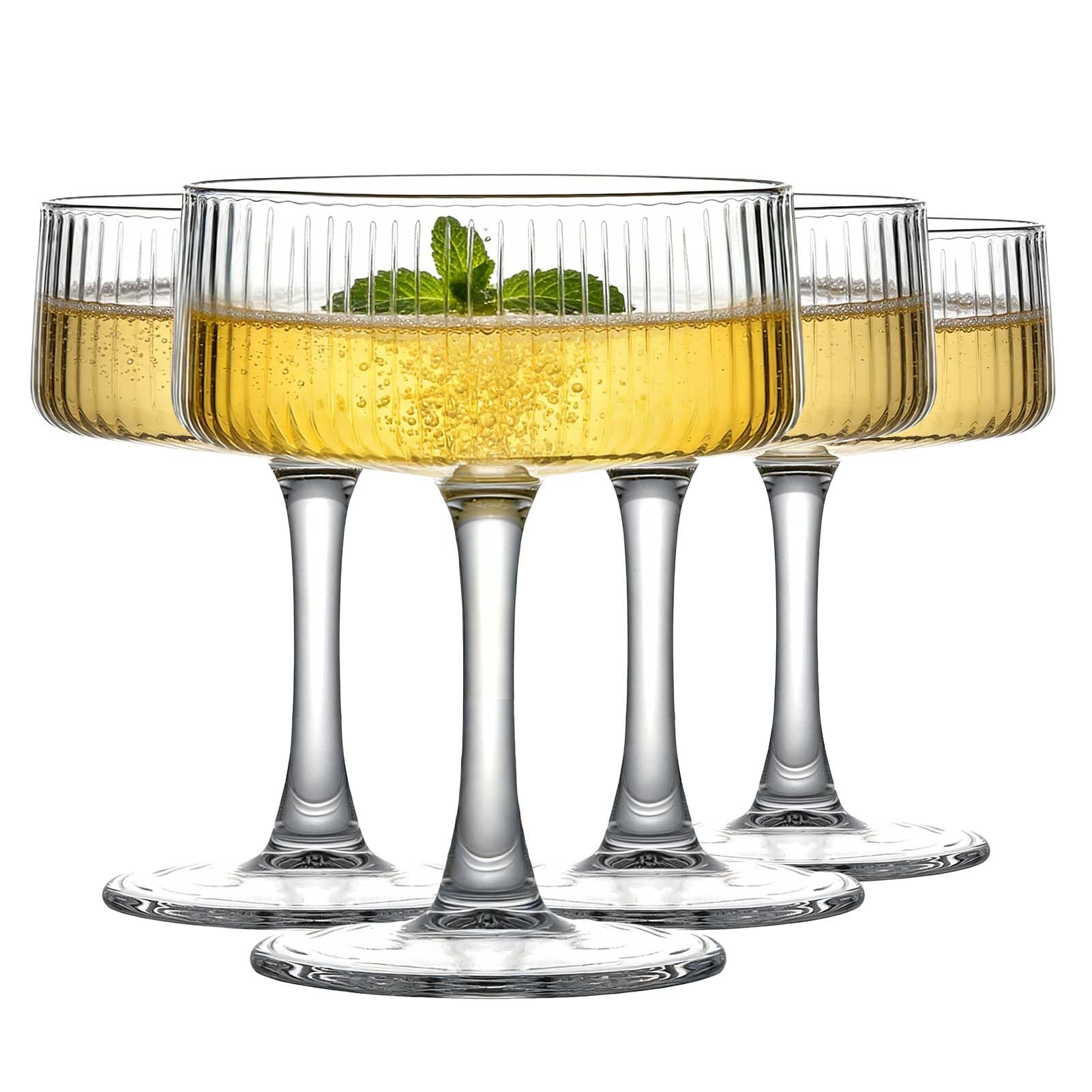 MYKAGS Gläser Set 4-teilig, Martini Gläser, 4Pcs Kristall Coupé Gläser 236 ml Cocktailgläser