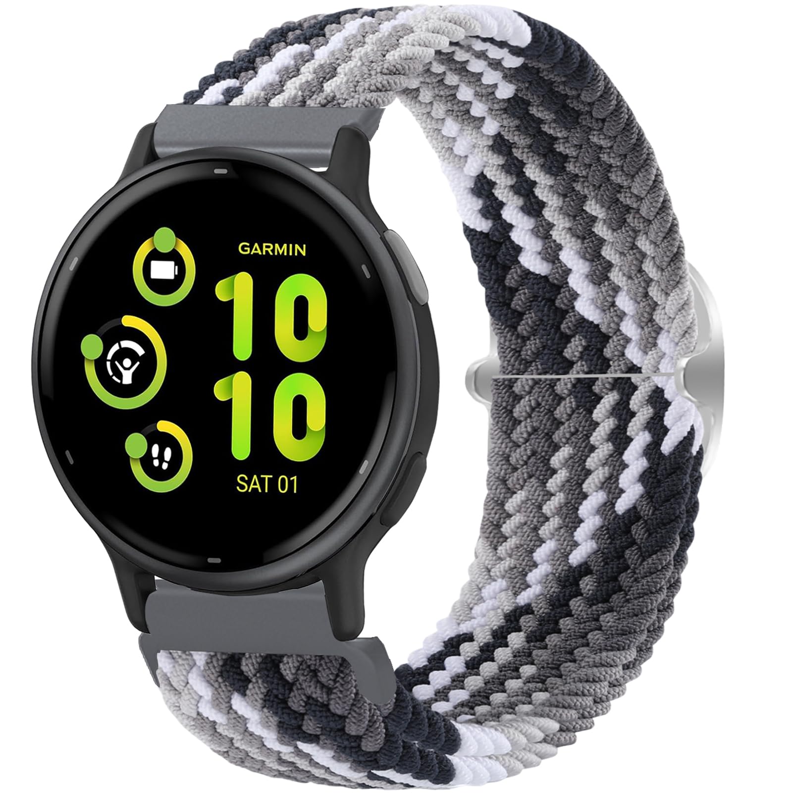 20mm Correa Tela Compatible para Garmin Vivoactive 6/5/3, Venu, Venu sq/sq 2, Forerunner 55/165/245/645/158 Pulseras de Repuesto Nylon para Mujer y Hombre Correas — view 13