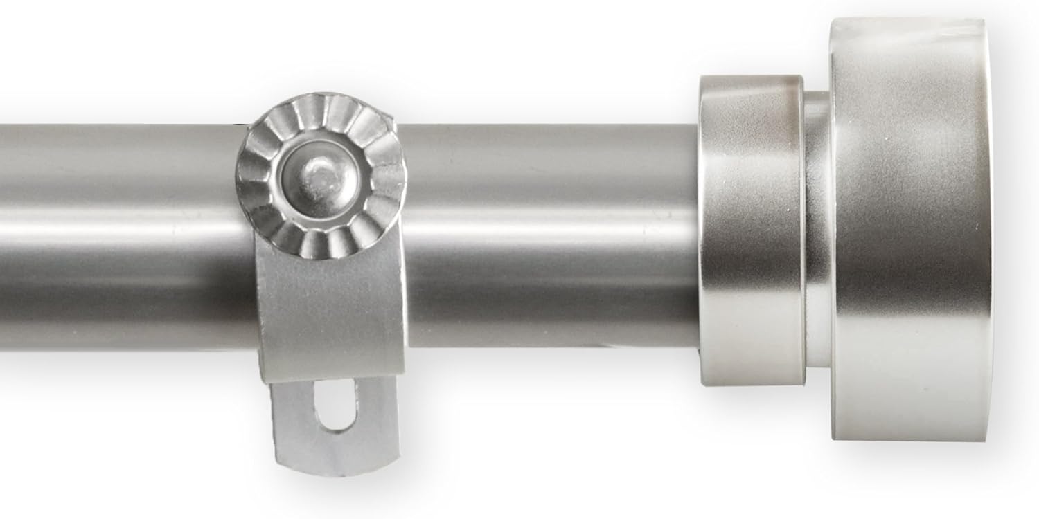 1 inch Side Curtain Rod 12-20 inch (Set of 2) - Satin Nickel