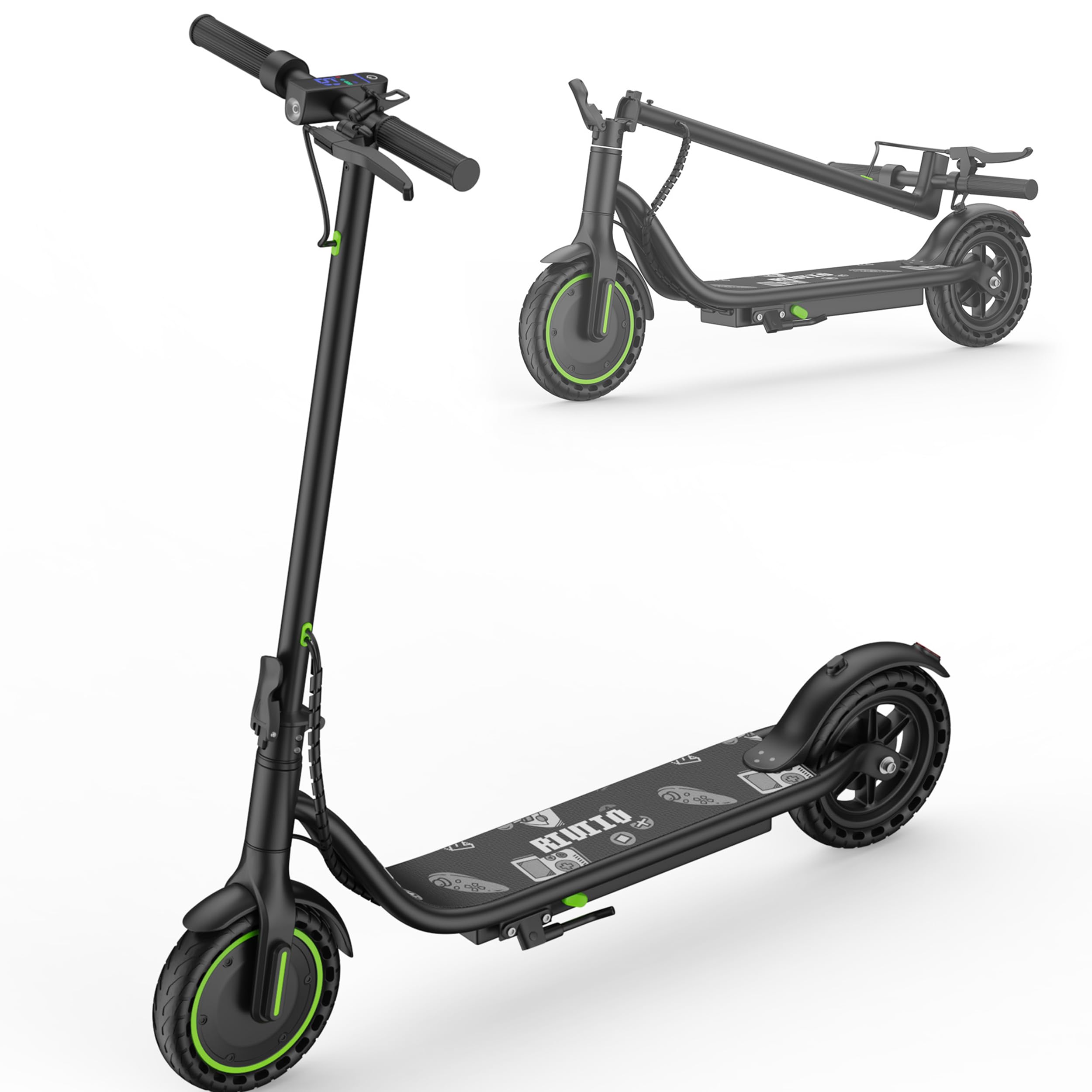 Electric Scooter for Adults - 19MPH 15 21-Mile Range 350W Motor 8 5 Solid Tires with App Control