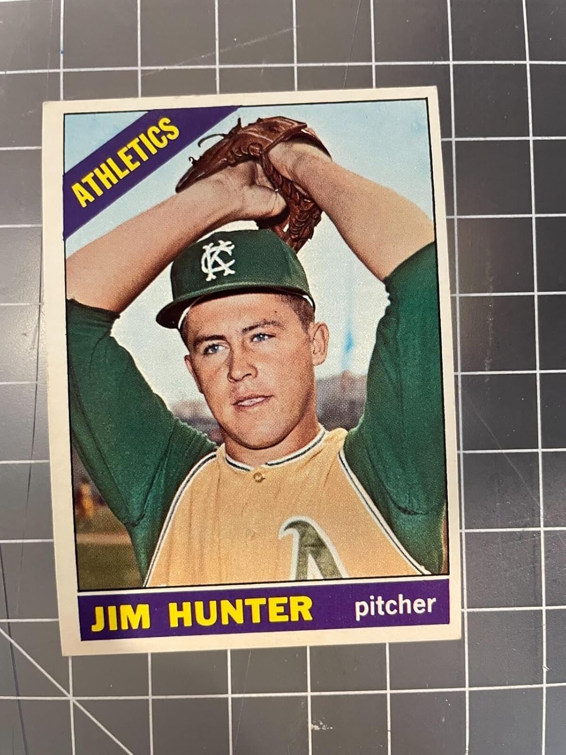 1966 Topps #36 Jim Catfish Hunter Oakland A's Baseball Card Nm - Slabbed Baseball Cards