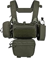 Vista 14 de YAKEDA - Chaleco táctico con bolsillo para revista, ajustable, desmontable, corte láser, modular Molle